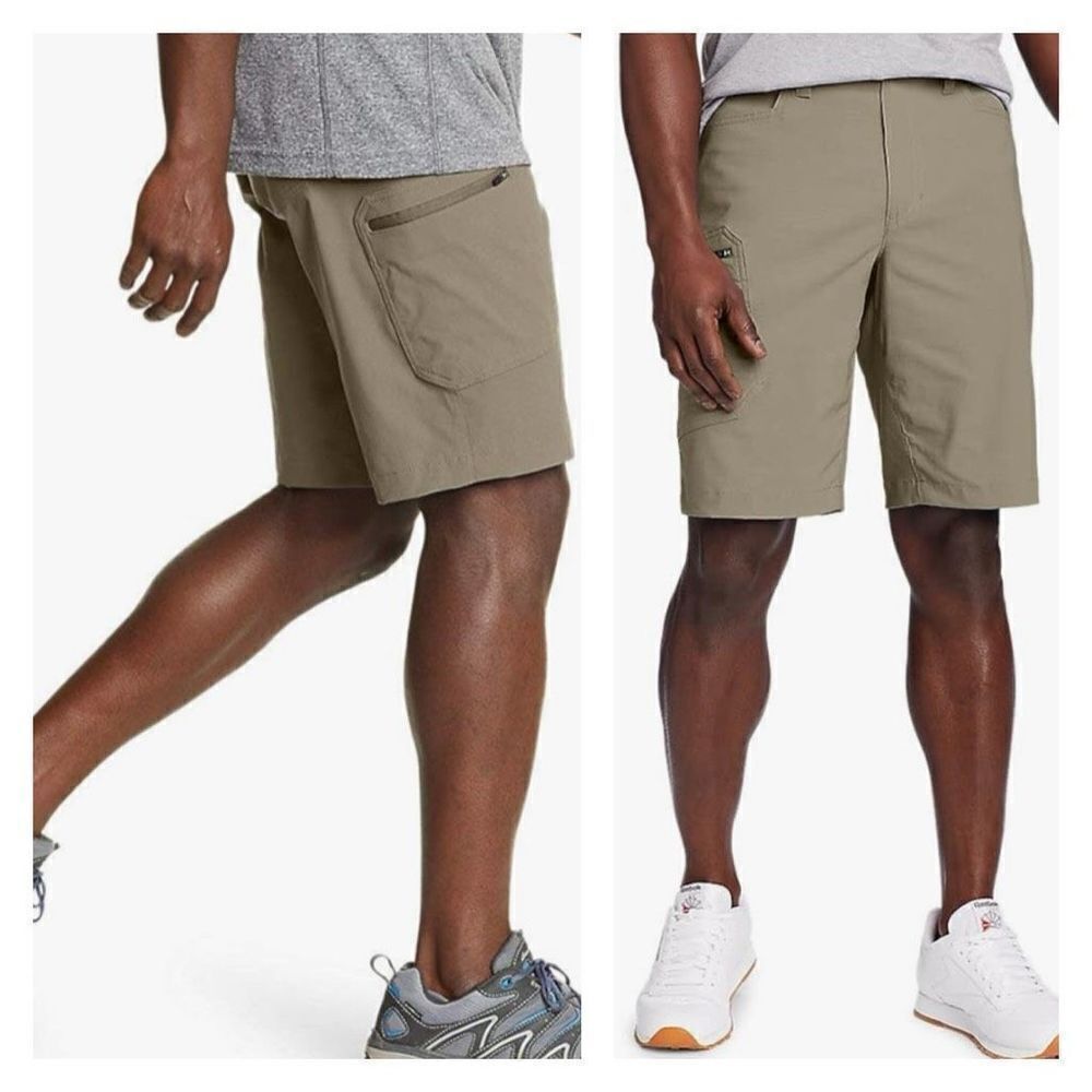 NWT Eddie Bauer Men Rainier Performance Bottoms Hiking Shorts Dune Size 40 Cargo